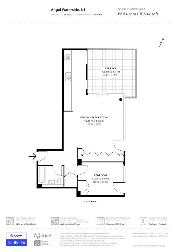 1 bedroom flat for sale - floorplan