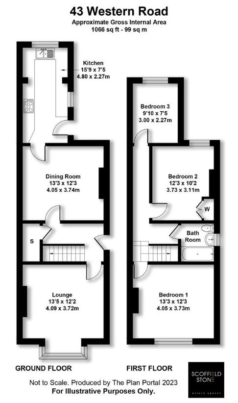 3 bedroom semi-detached house for sale - floorplan