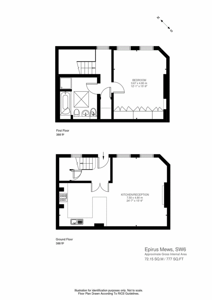 1 bedroom house to rent - floorplan