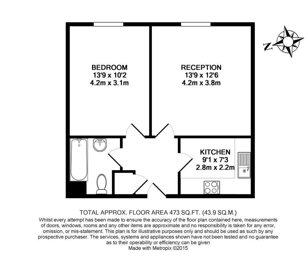 1 bedroom flat for sale - floorplan