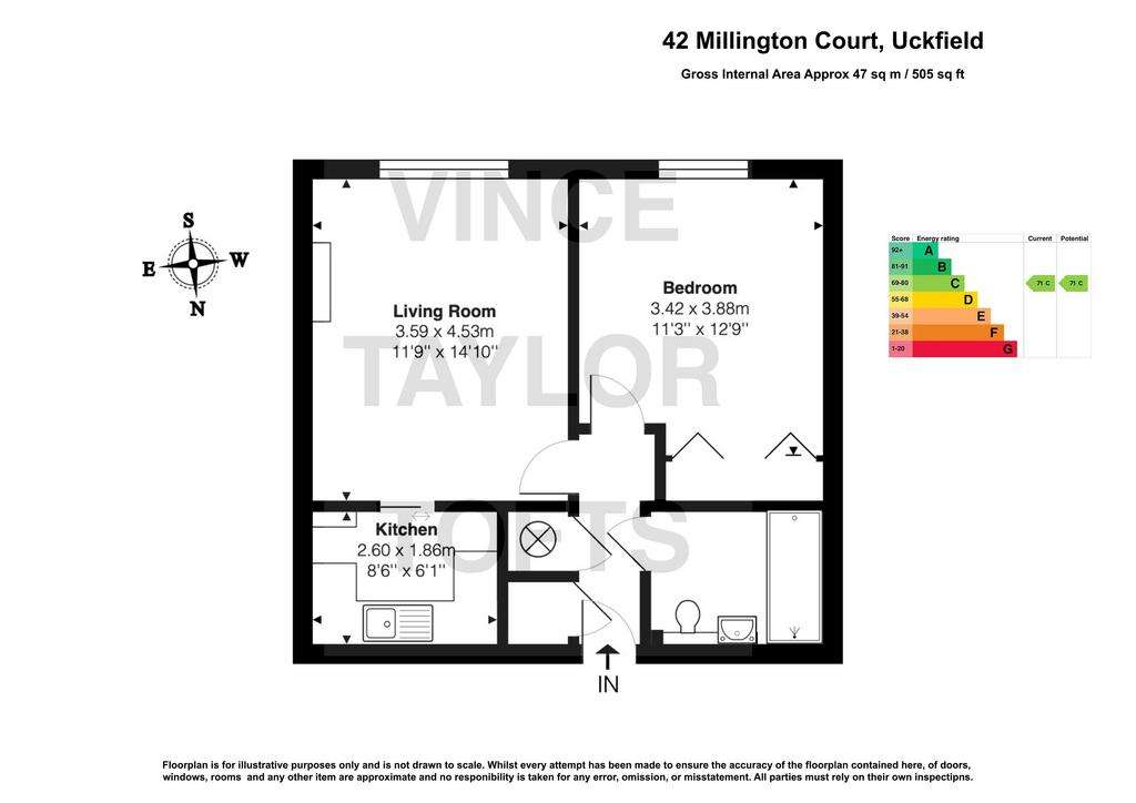 1 bedroom flat for sale - floorplan