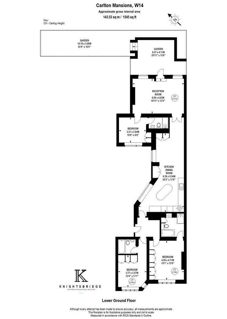 3 bedroom flat to rent - floorplan