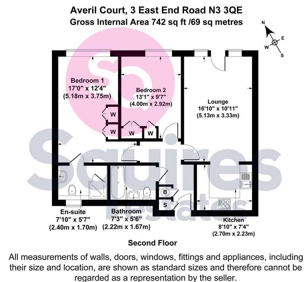 2 bedroom flat to rent - floorplan