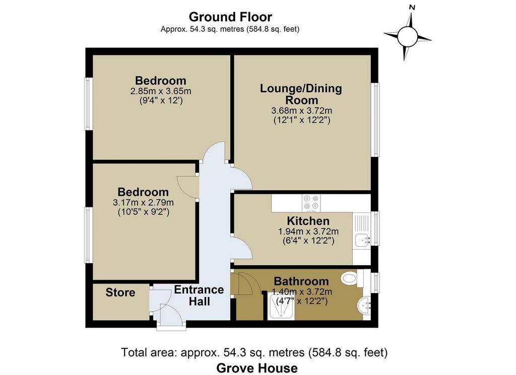 2 bedroom flat for sale - floorplan