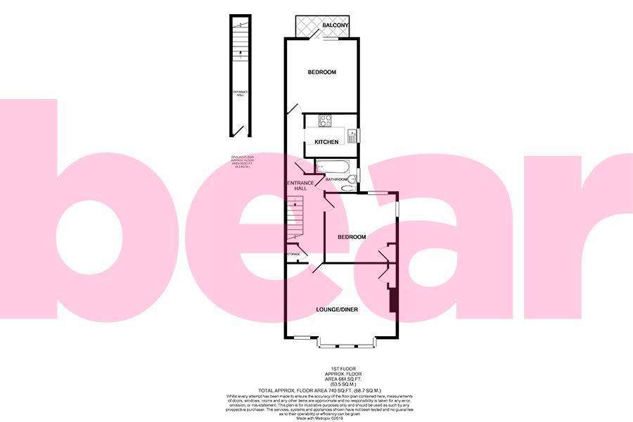 2 bedroom flat for sale - floorplan