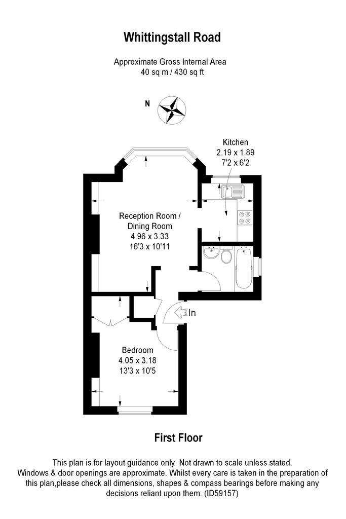 1 bedroom flat to rent - floorplan