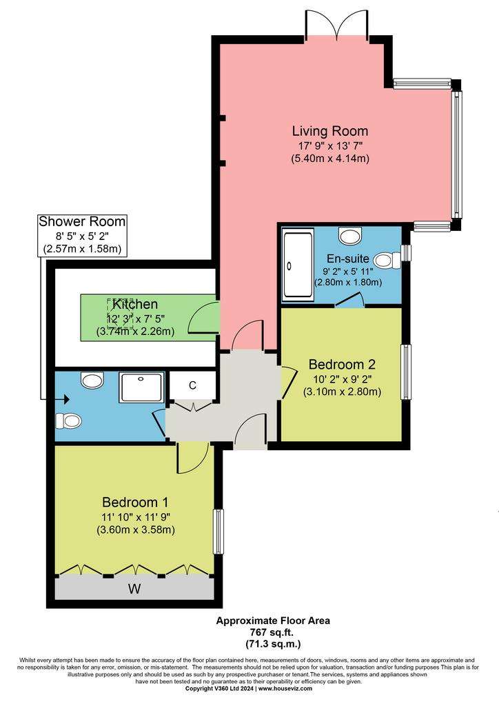 2 bedroom bungalow for sale - floorplan