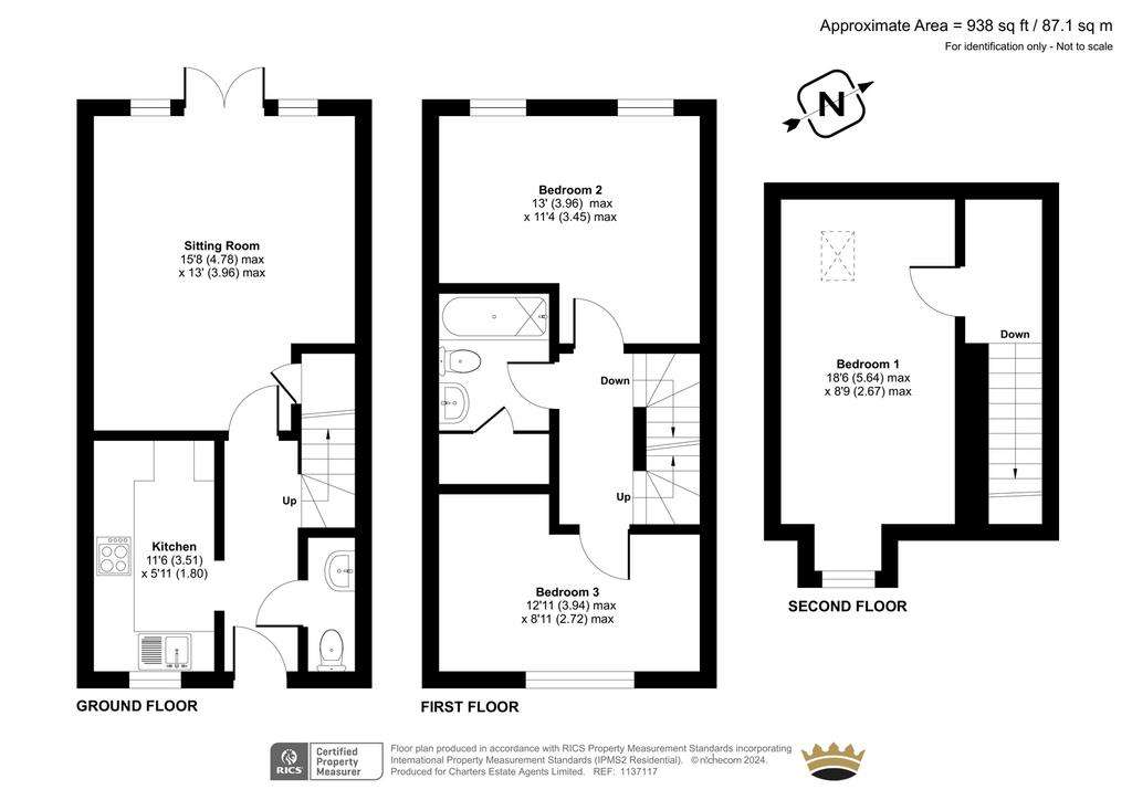 3 bedroom terraced house for sale - floorplan