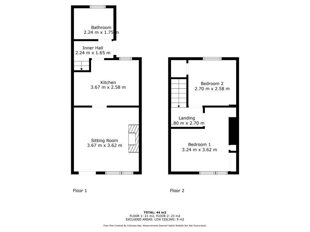 2 bedroom cottage for sale - floorplan