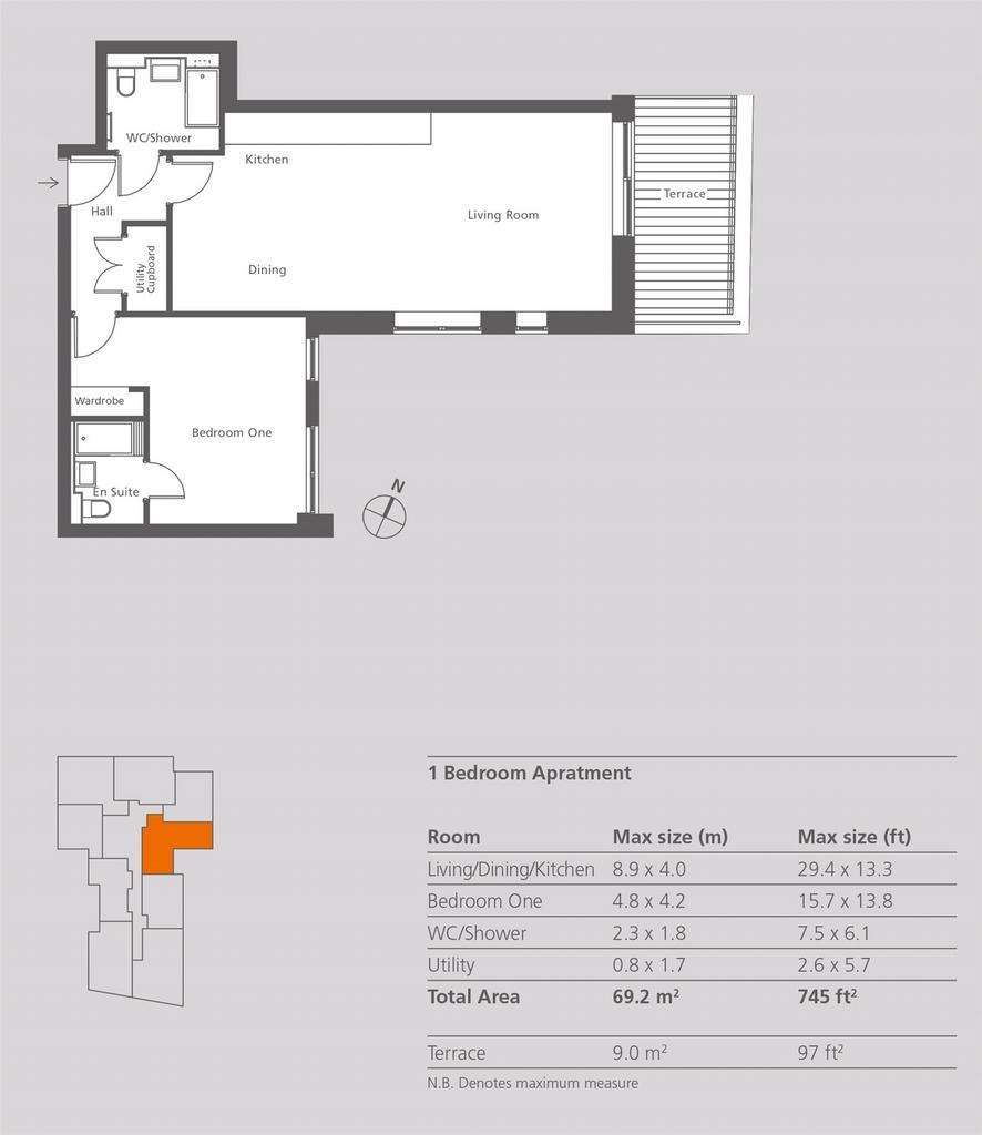 1 bedroom flat for sale - floorplan