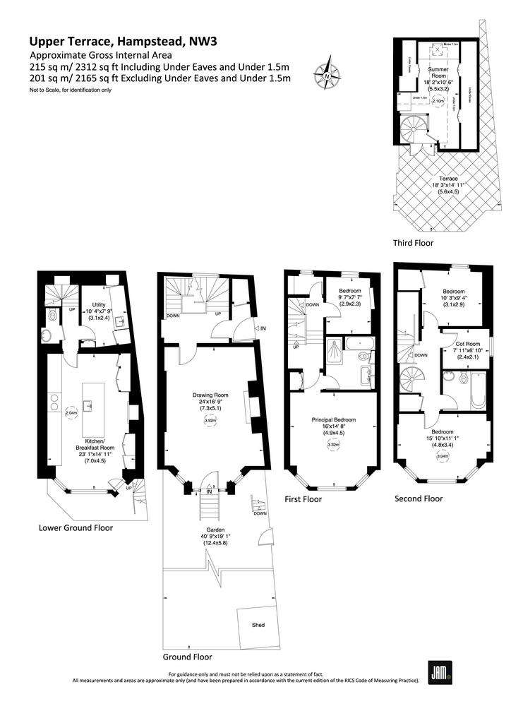 5 bedroom end of terrace house for sale - floorplan