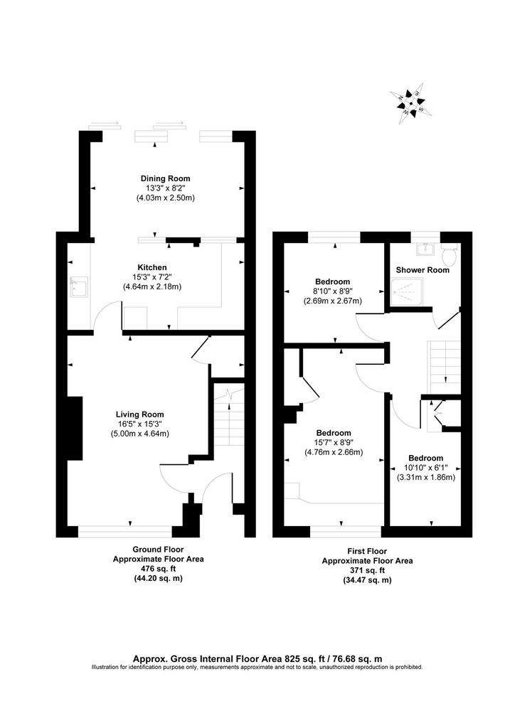 3 bedroom terraced house for sale - floorplan