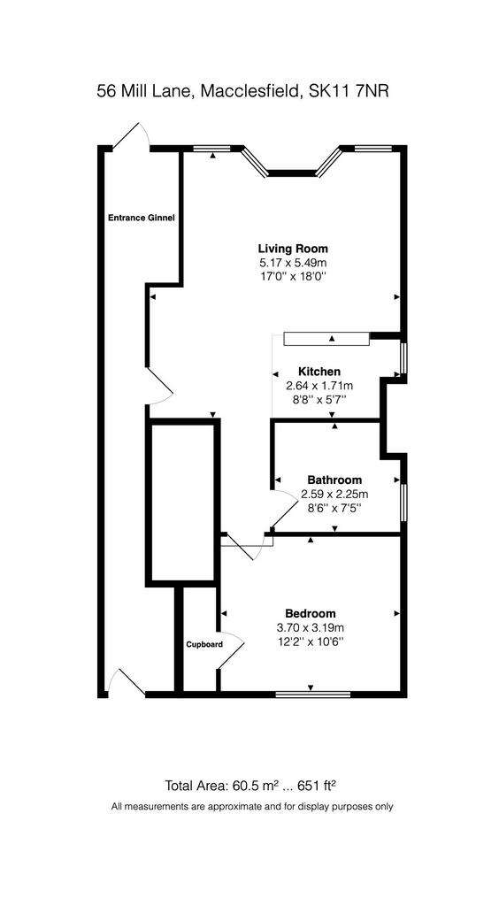 1 bedroom flat for sale - floorplan