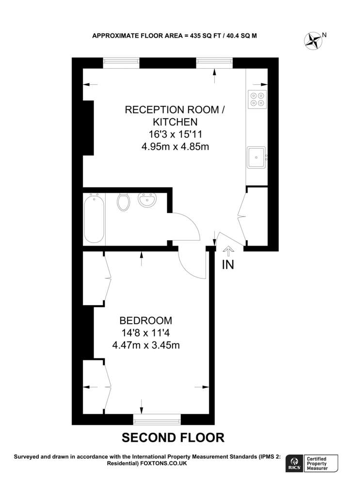 1 bedroom flat to rent - floorplan