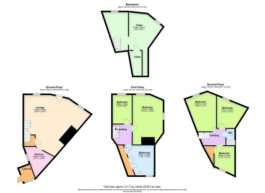 5 bedroom terraced house for sale - floorplan