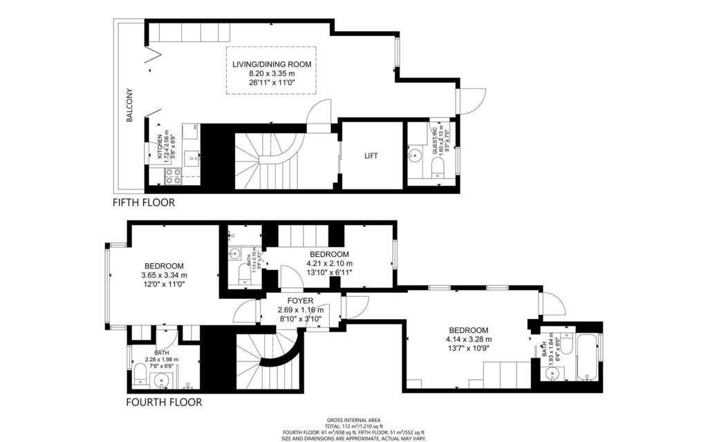 3 bedroom flat to rent - floorplan