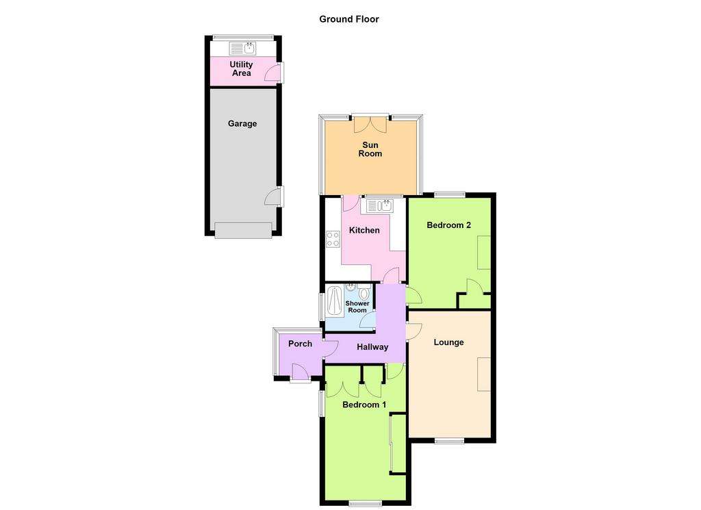 2 bedroom semi-detached bungalow for sale - floorplan