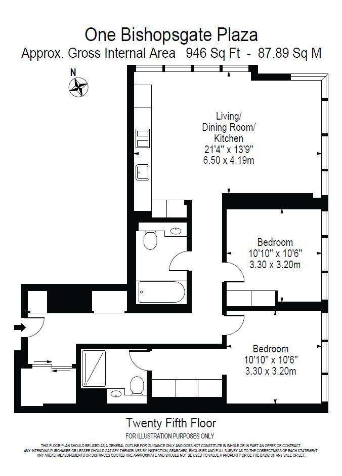 2 bedroom flat for sale - floorplan