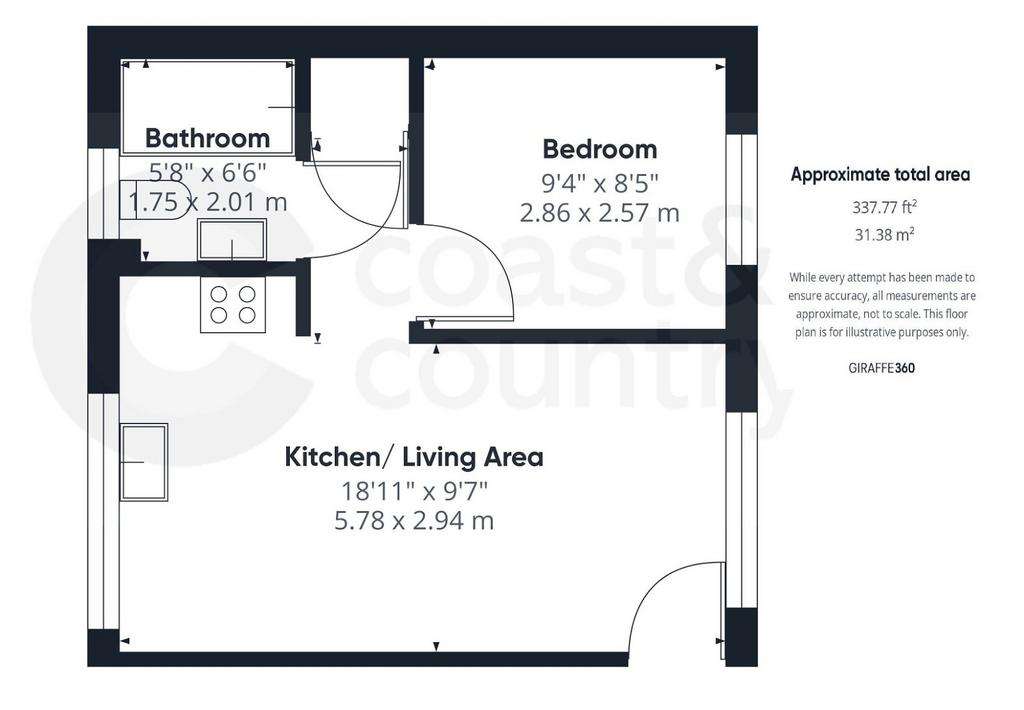 1 bedroom flat for sale - floorplan