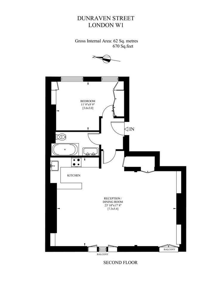 1 bedroom flat to rent - floorplan