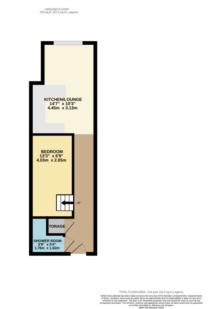 Studio flat for sale - floorplan