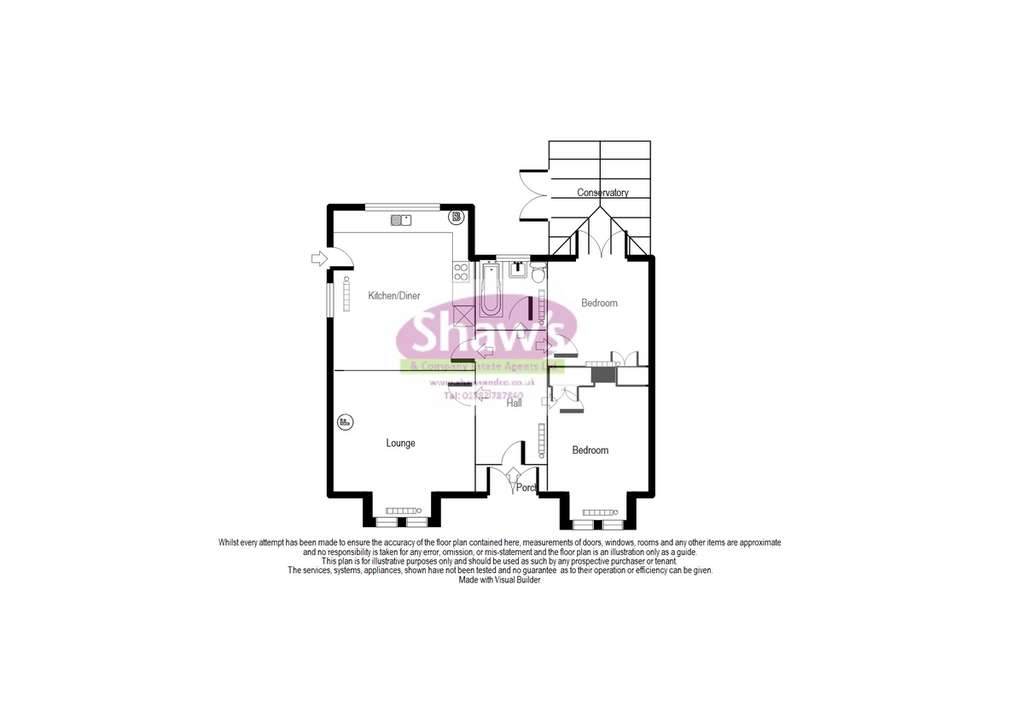 2 bedroom detached bungalow for sale - floorplan