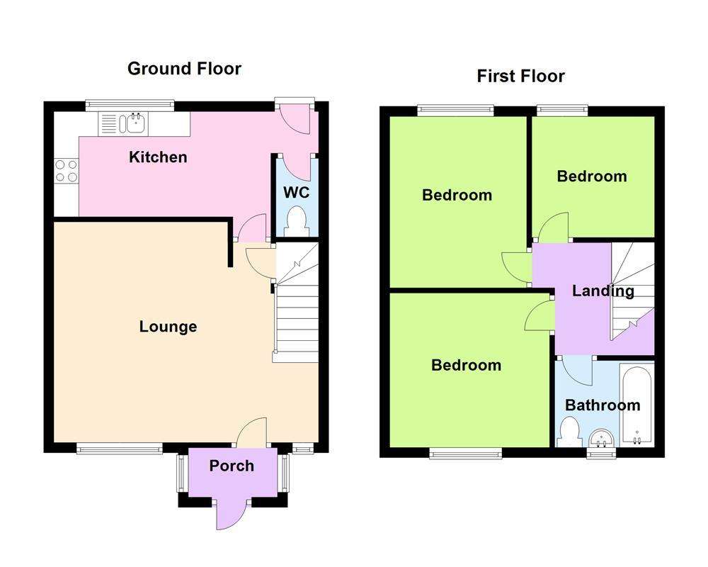 3 bedroom terraced house for sale - floorplan