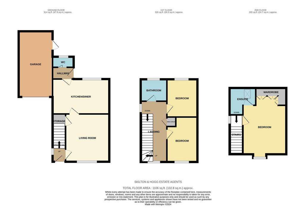 3 bedroom semi-detached house for sale - floorplan