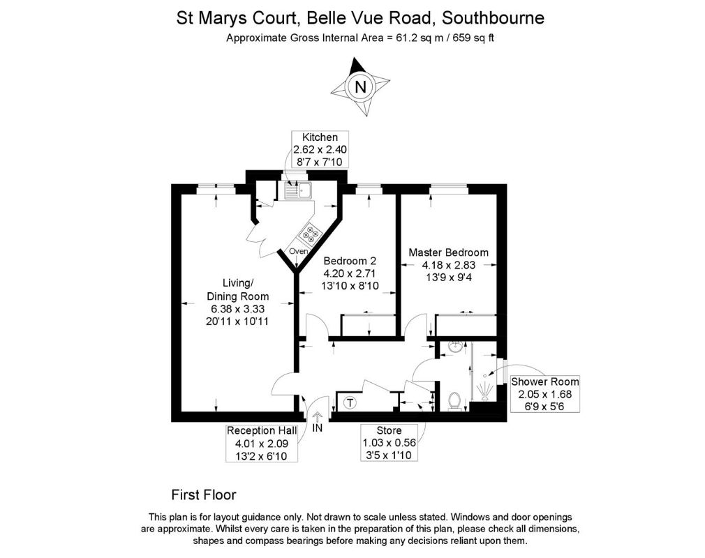 2 bedroom flat for sale - floorplan