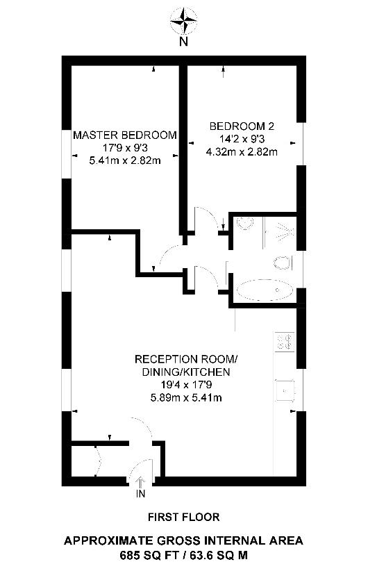 2 bedroom flat for sale - floorplan