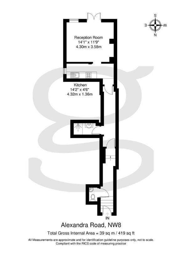 Studio flat for sale - floorplan