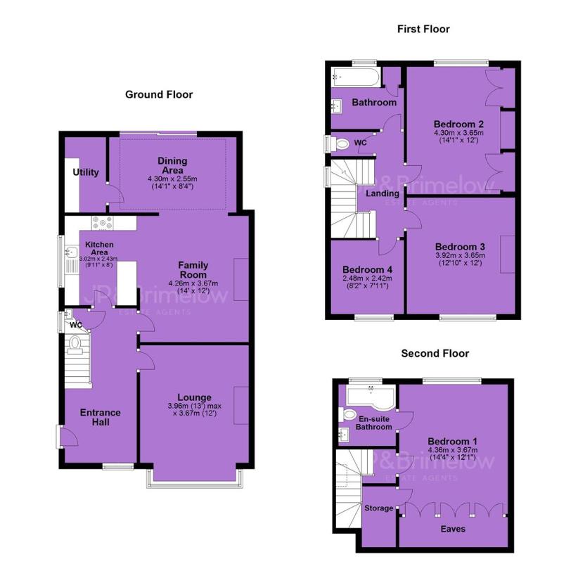 4 bedroom semi-detached house for sale - floorplan