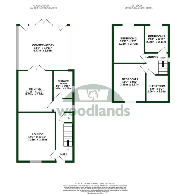 3 bedroom semi-detached house for sale - floorplan