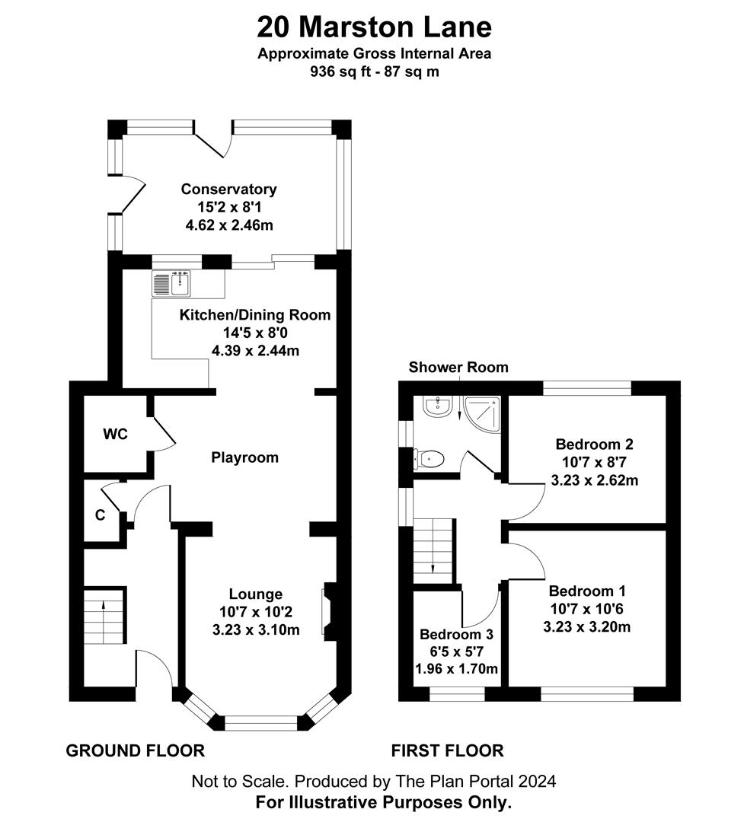 3 bedroom semi-detached house for sale - floorplan