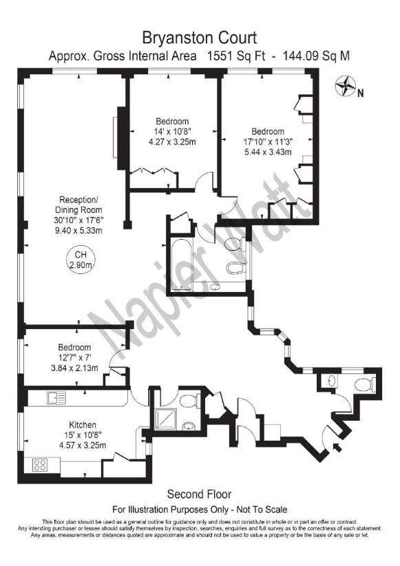 3 bedroom flat for sale - floorplan