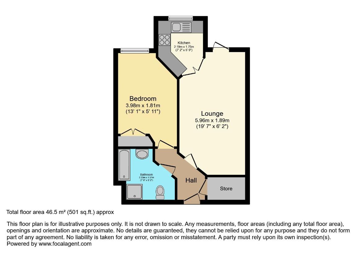 1 bedroom flat for sale - floorplan