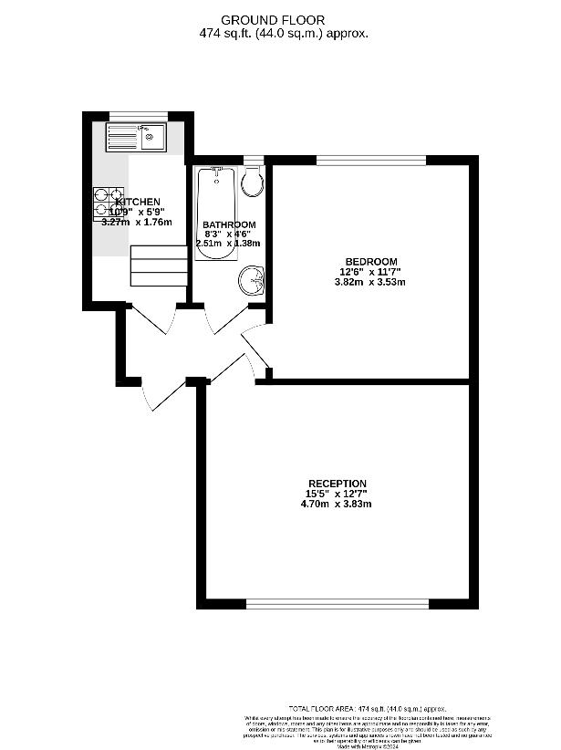 1 bedroom flat for sale - floorplan