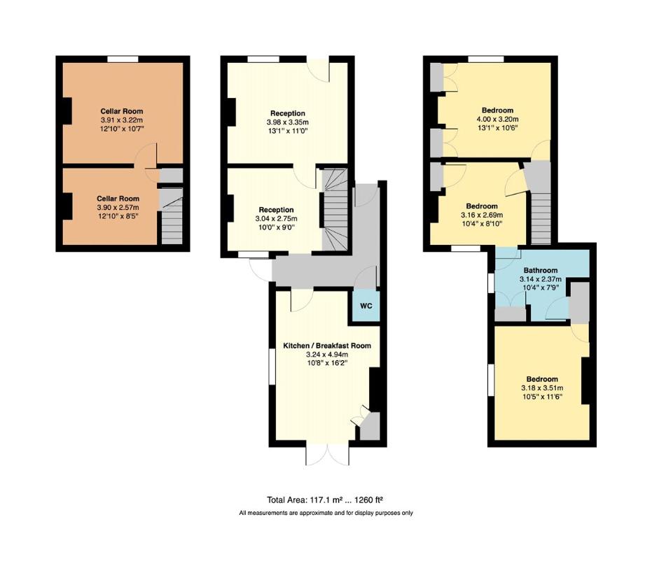 3 bedroom property for sale - floorplan