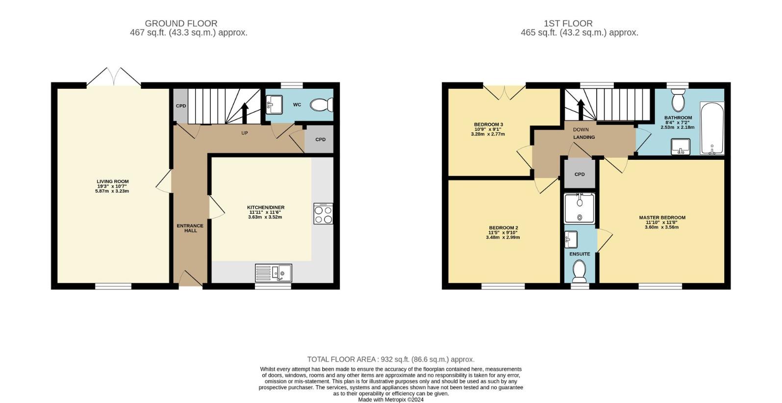 3 bedroom detached house for sale - floorplan