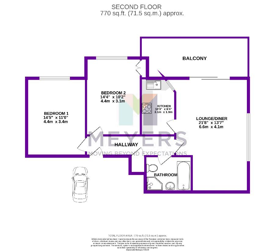 2 bedroom flat for sale - floorplan