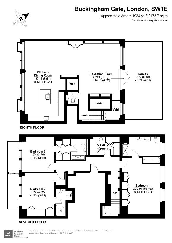 3 bedroom flat for sale - floorplan