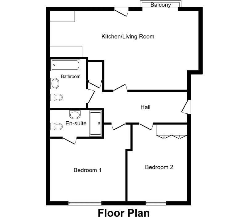 2 bedroom flat for sale - floorplan