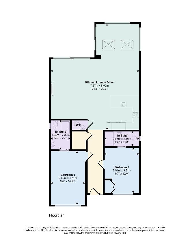 2 bedroom bungalow for sale - floorplan