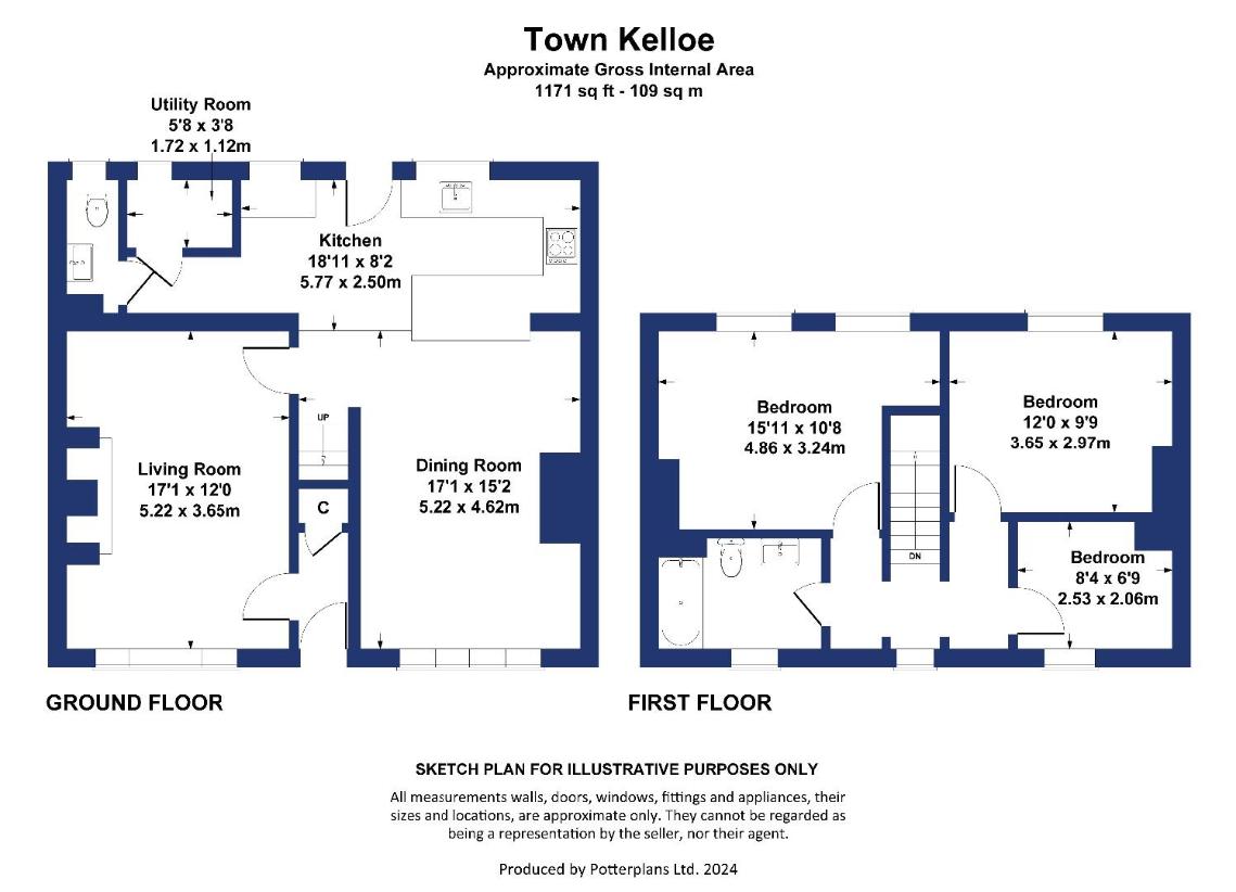 3 bedroom terraced house for sale - floorplan