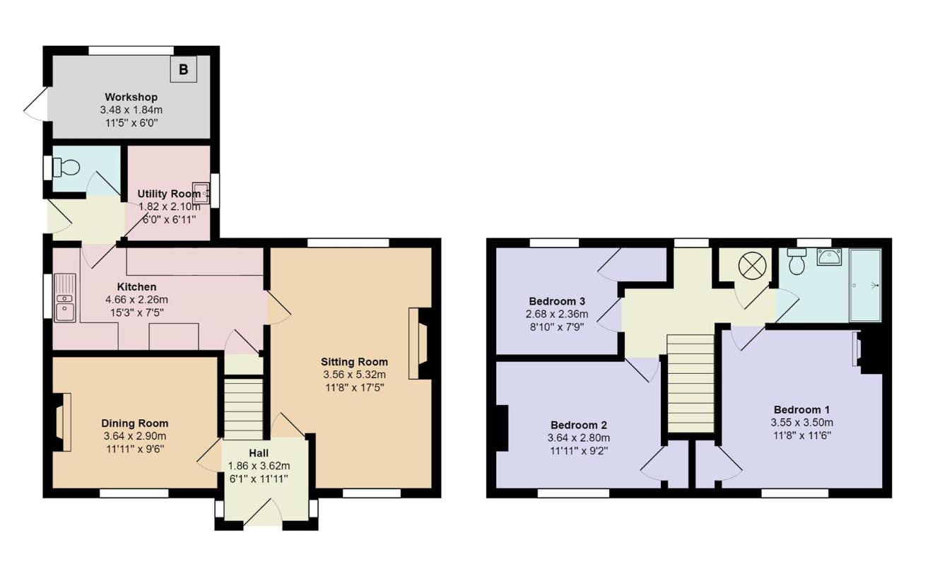 3 bedroom semi-detached house for sale - floorplan