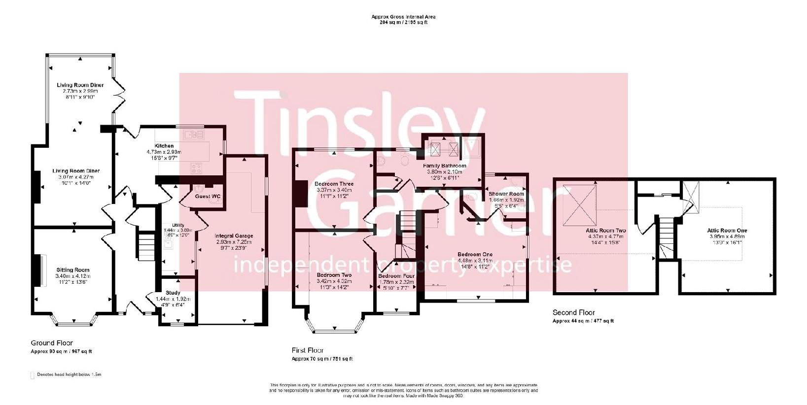 4 bedroom semi-detached house for sale - floorplan