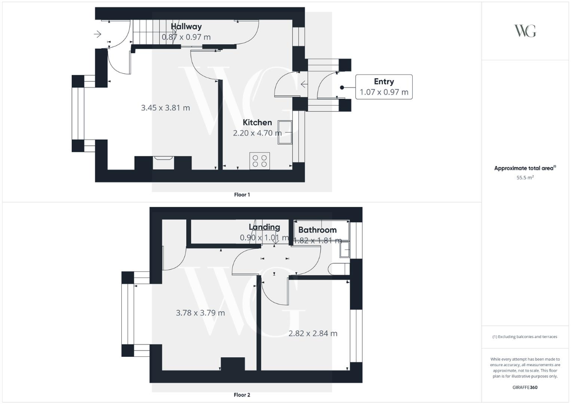 2 bedroom end of terrace house for sale - floorplan