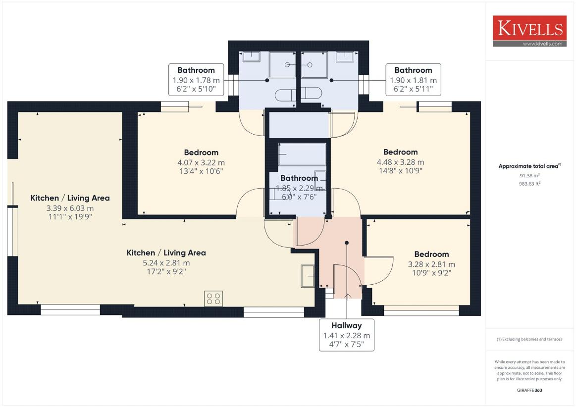 3 bedroom bungalow for sale - floorplan