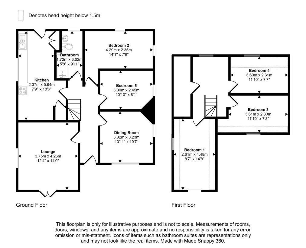 5 bedroom bungalow for sale - floorplan