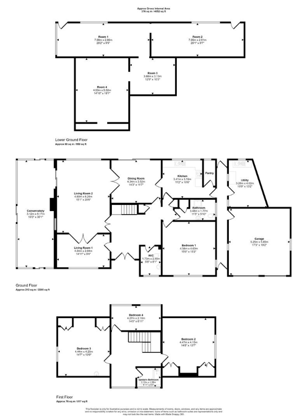 4 bedroom bungalow for sale - floorplan